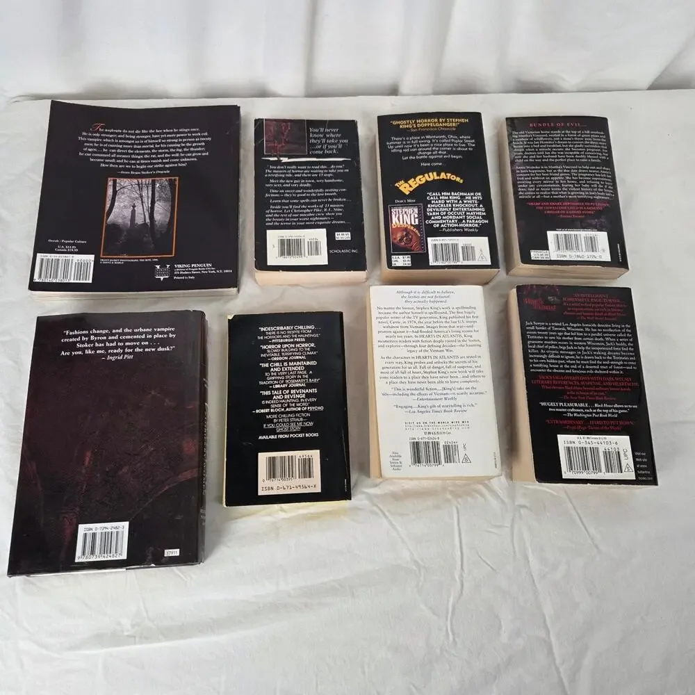 Horror Vampire Book Lot of 8 Stephen King Richard Bachman Peter Straub Paperback